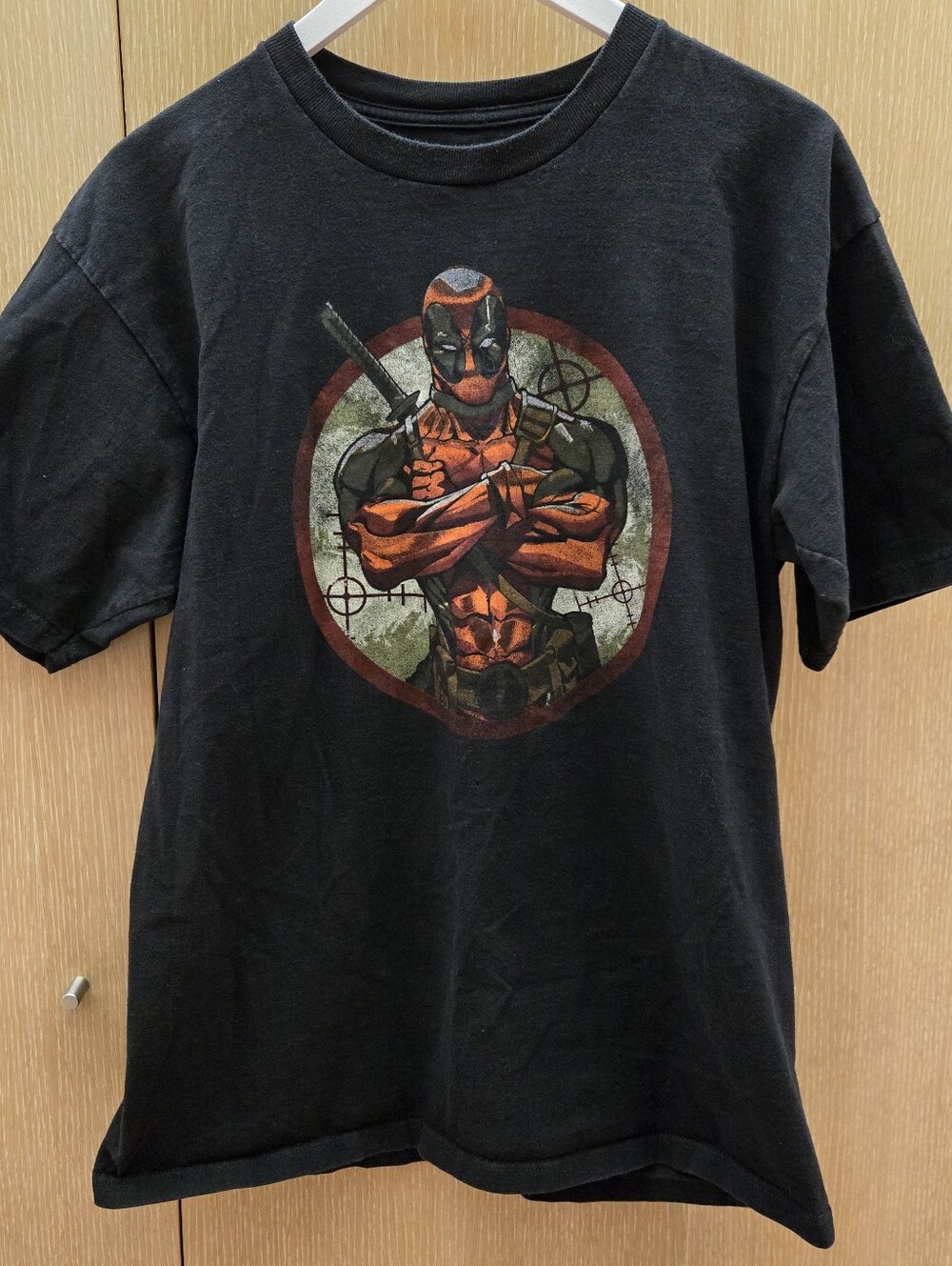 Marvel Deadpool WeLoveFine Black Graphic T-Shirt Men's Large 100% Cotton